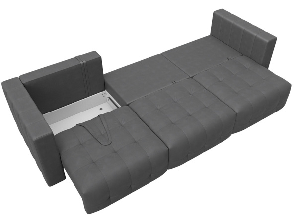 Диван прямой Лига-052 НПБ Лонг Замша