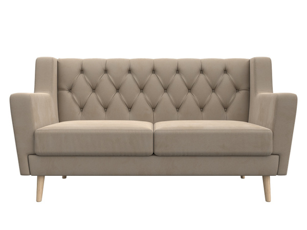 Диван кухонный прямой Брайтон 2 Люкс Велюр (Бежевый)