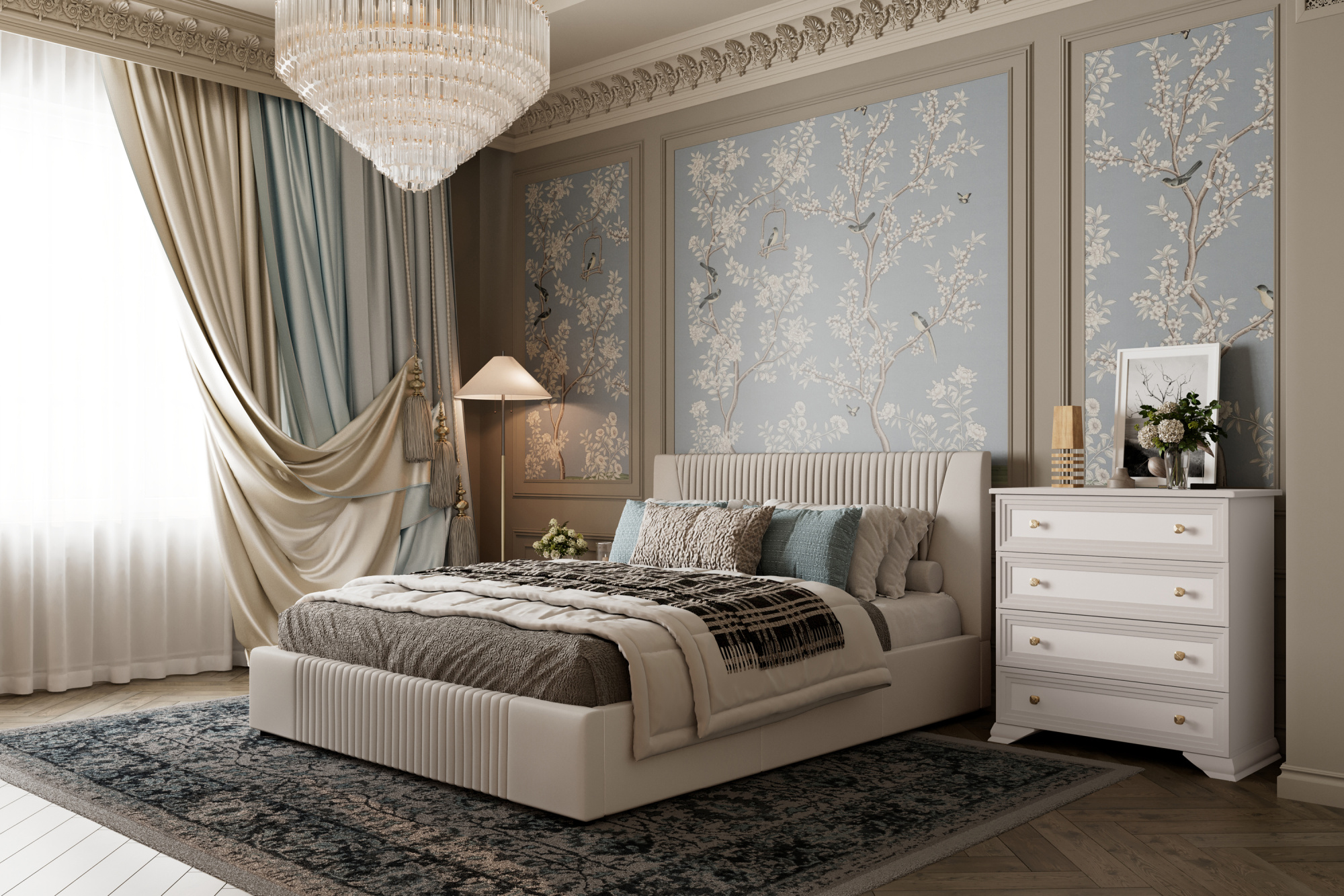 Кровать двуспальная Нельсон Геометрия