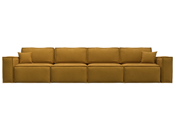 Диван прямой Лига-081 НПБ МегаЛонг Велюр (BRUT 10 желтый)