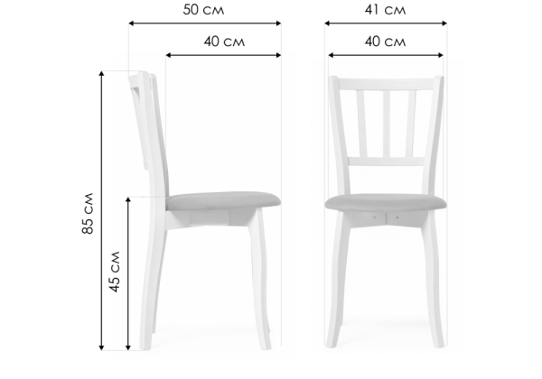 Стул деревянный Айра серый / белый