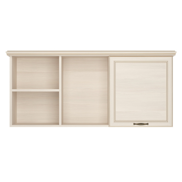 Полка навесная 4 Сиена (Бодега Белый (Патина Золото))