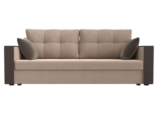 Диван прямой Валенсия Лайт Велюр (Бежевый\Коричневый)