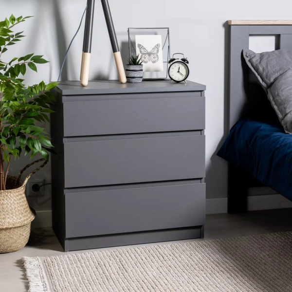 Комод КАСТОР 3 ящика, серый