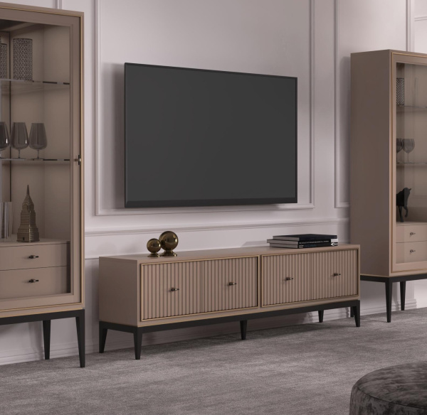 Тумба ТВ Nice 4 двери фасад с фрезеровкой