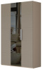 Шкаф распашной Вива ШР-3 с зеркалом (Цвет Латте/Мокко + текстиль)