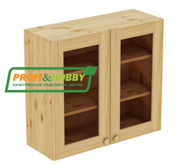 Шкаф настенный 2 двери 800*720 стекло (Цвет без покрытия)