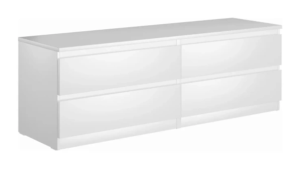 Комод МАЛЬТА низкий с четырьмя ящиками (белый)