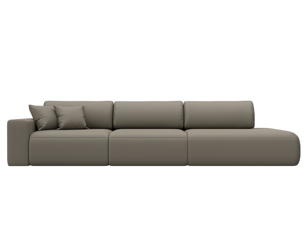 Диван прямой Лига-036 НПБ Модерн Лонг подлокотник слева Экокожа (GRIFON 04 бежевый)