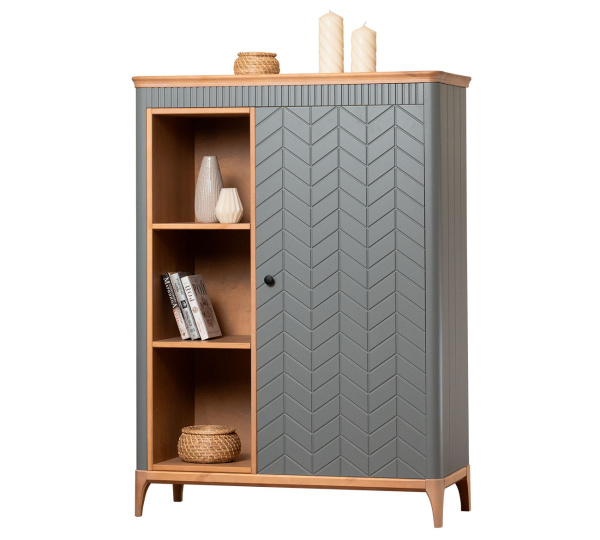 Шкаф одностворчатый Вида №6 (Фасад Ёлка, Цвет Эмаль,  Высота ножек 180)