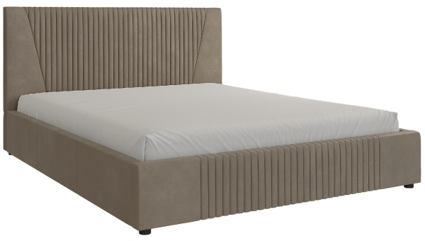 Кровать двуспальная Нельсон Геометрия (СТАНДАРТ, 8 ВАРИАНТ серый шелк, Геометрия 1400х2000 Без подъемного механизма)