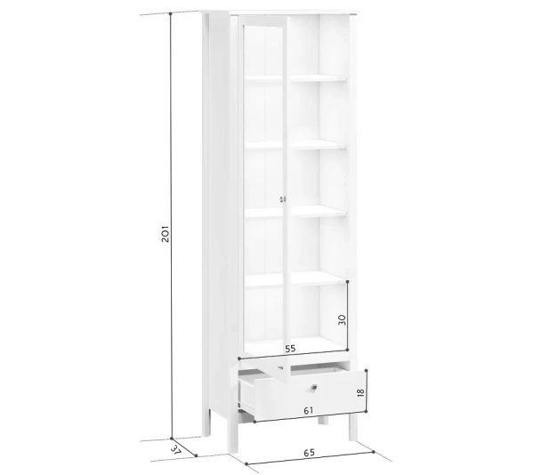 Шкаф с подсветкой HELGA REG1W1S/65