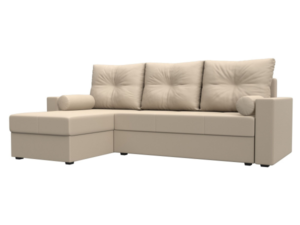 Диван угловой Верона Лайт левый угол Экокожа (Бежевый)