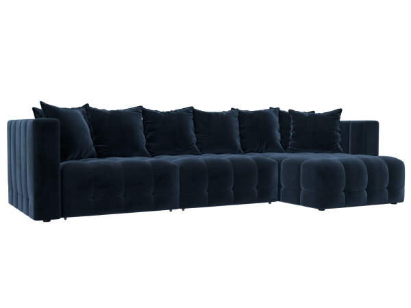 Диван угловой Лига-052 НПБ Лонг угол универсальный Велюр (TOWER 13 синий)