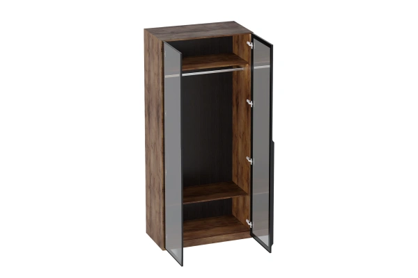 Шкаф двухстворчатый Браун со стеклянными дверями