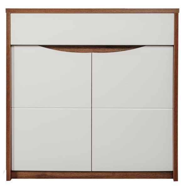 Тумба для обуви Монако П6.528.3.02 (П542.02) (Дуб Саттер+Белый глянец)