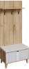 Тумба с вешалкой Лаура (Дуб вотан/Белый шагрень)