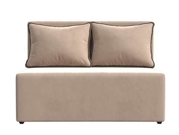 Диван прямой Лагуна Велюр (Бежевый\Коричневый)