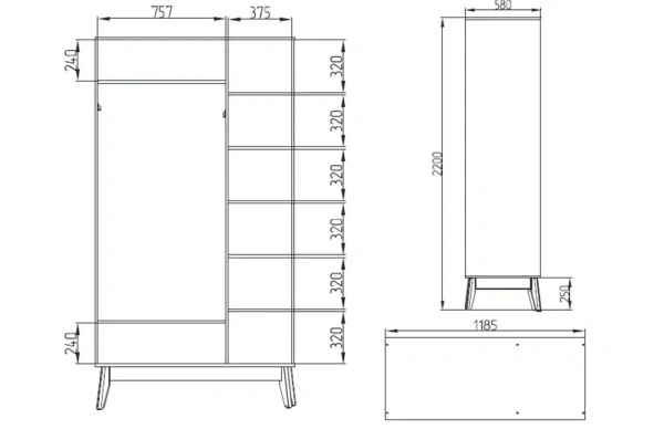 Шкаф трёхдверный  Калгари