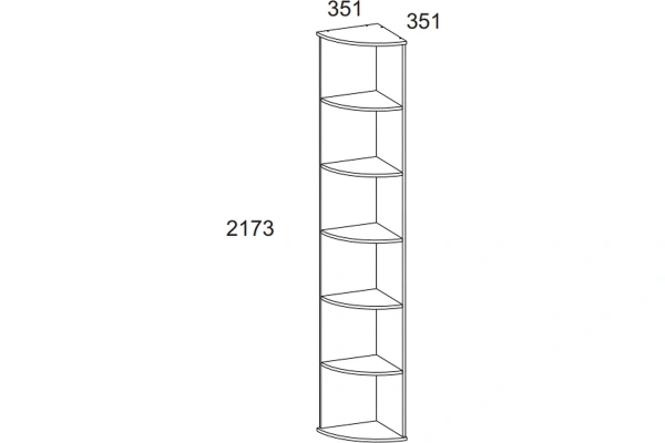 Шкаф открытый угловой   OSKAR
