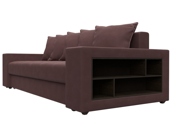 Диван прямой Дубай полки справа Замша