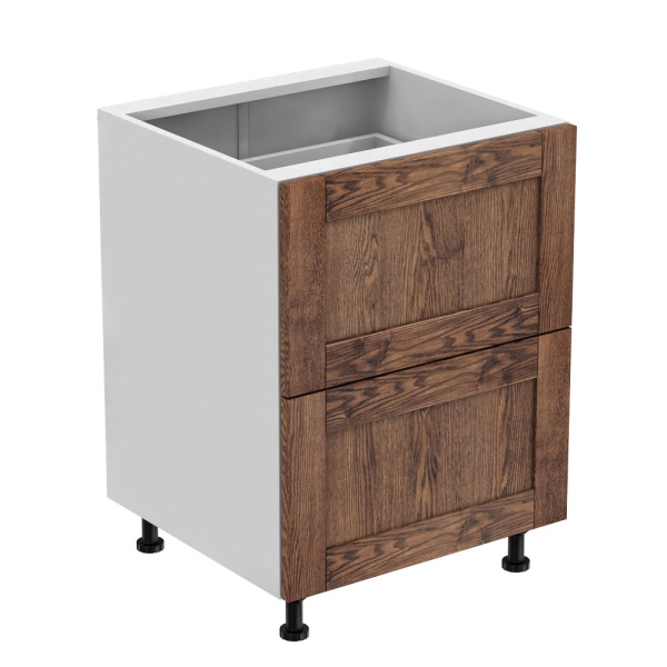 Шкаф Напольный 60x53x72 Глубокий + 2 ящика (Фасад Bergen коричневый)