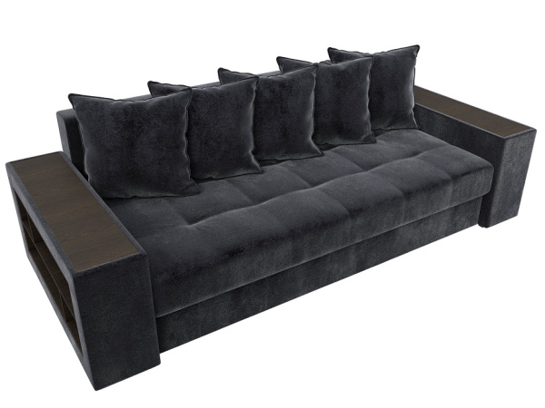 Диван прямой Дубай полки слева Велюр