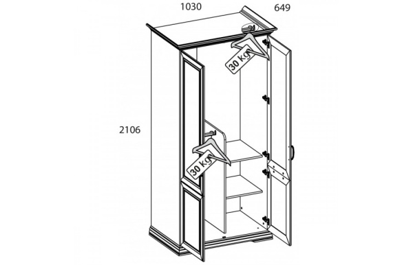 Шкаф 2DG SEVILLA