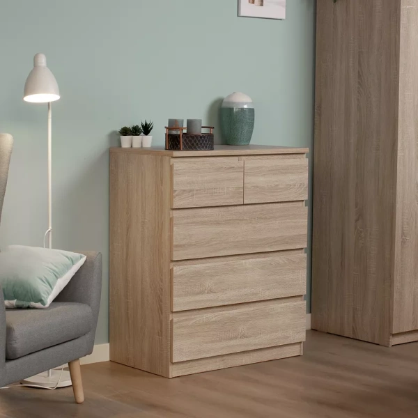 Комод МАЛЬТА высокий с пятью ящиками