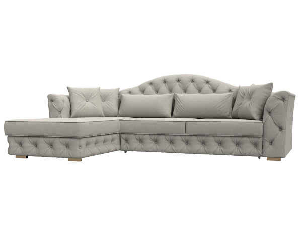 Диван угловой Артис левый угол Рогожка (Амур 02 бежевый)