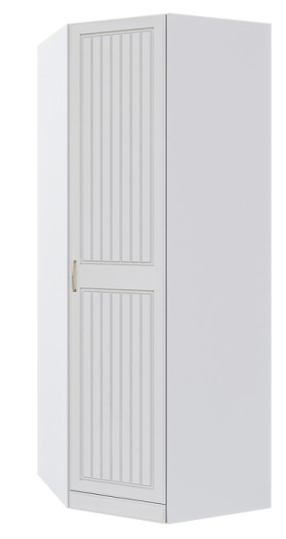 Шкаф распашной угловой Мэгги ШРУ (ЛДСП/МДФ Белый снег/Лак Белый)