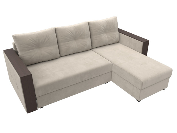 Диван угловой Валенсия Лайт правый угол Микровельвет