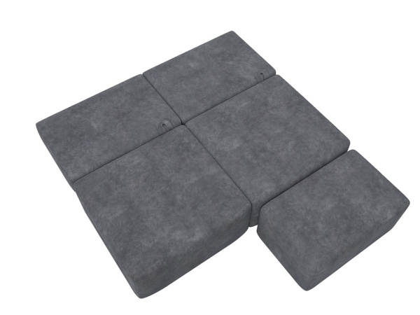 Диван прямой модульный с пуфом Лига-060 НПБ Велюр