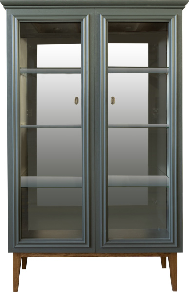 Шкаф с витриной 2д Дольче П3.597.0.02 (Базальт + Дуб рустикаль)