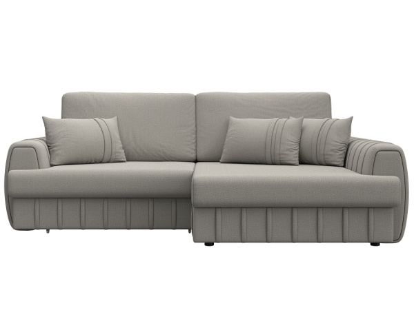 Диван угловой Лига-057 НПБ угол правый Рогожка (Амур 02 бежевый)