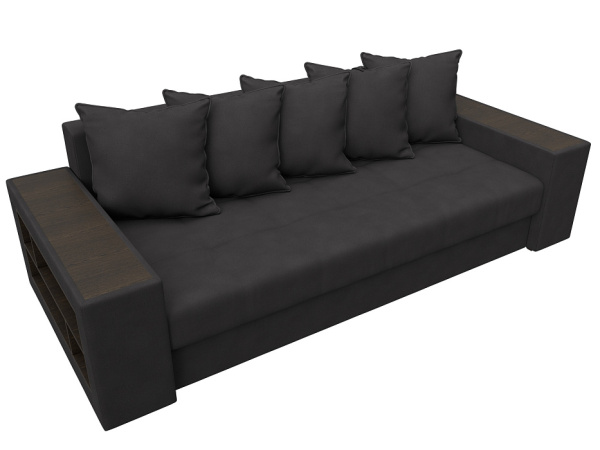 Диван прямой Дубай полки слева Замша