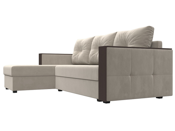 Диван угловой Валенсия Лайт левый угол Микровельвет