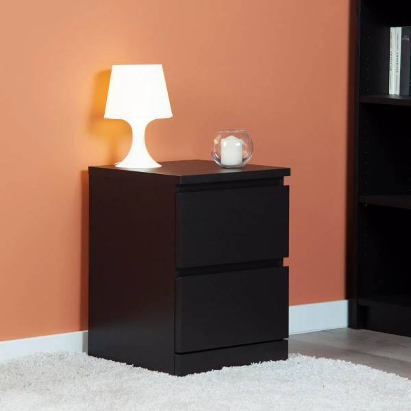 Комод Варма 2 с двумя ящиками, Ясень черный