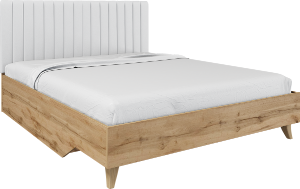 Кровать Лаура 1200 с настилом (Дуб вотан/Белый шагрень)