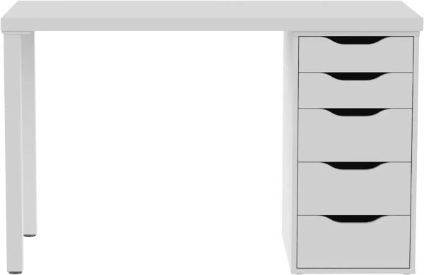 Стол письменный Ингар белый,120x75, с одной тумбой