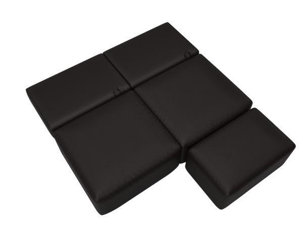 Диван прямой модульный с пуфом Лига-060 НПБ Экокожа