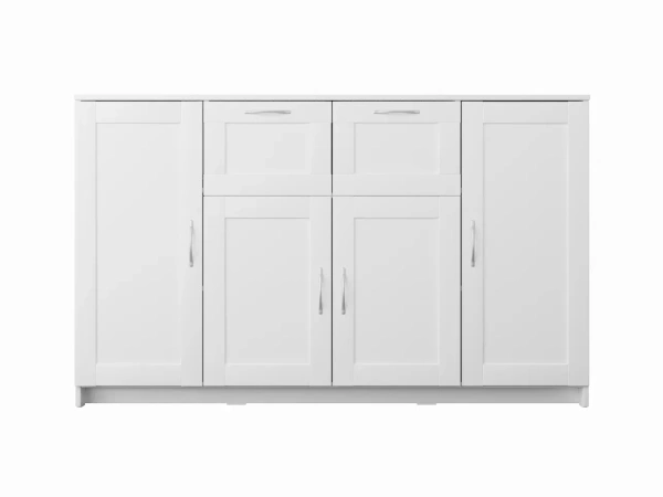 Тумба СИРИУС четырехдверная с двумя ящиками (Цвет белый)
