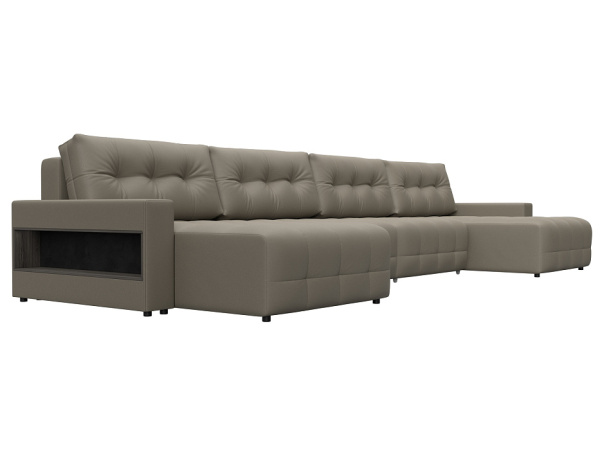 Диван П-образный с полками Лига-053 НПБ Лонг Экокожа