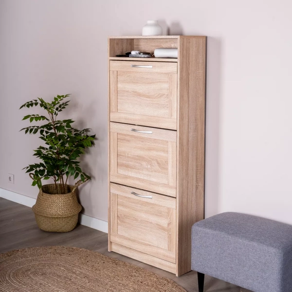 Тумба СИРИУС с нишей и тремя откидными полками для обуви