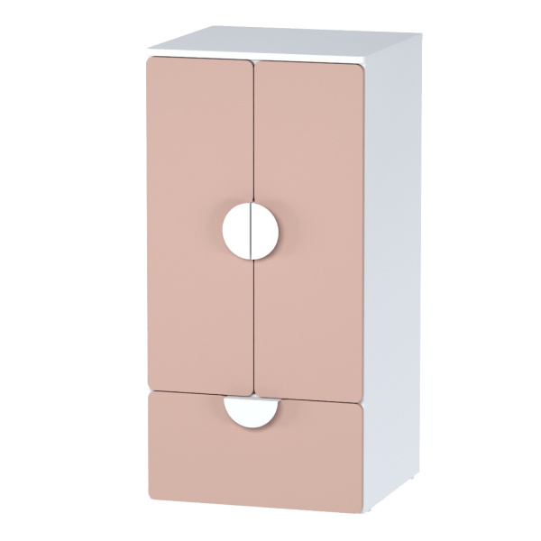 Шкаф ПИКСИ распашной двухдверный с полкой и выдвижным ящиком (Мечтательный пион)