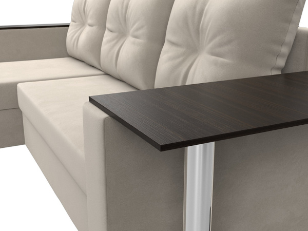 Диван угловой Атланта со столом левый угол Микровельвет