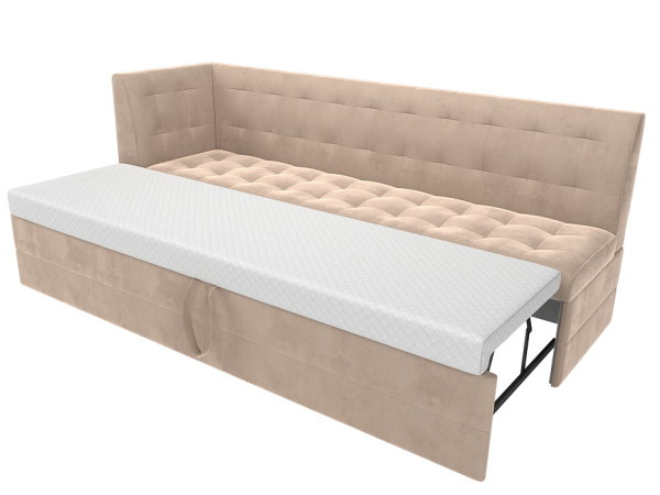 Диван кухонный прямой Бриз с углом слева Велюр