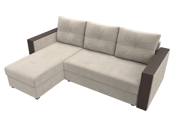 Диван угловой Валенсия Лайт левый угол Микровельвет