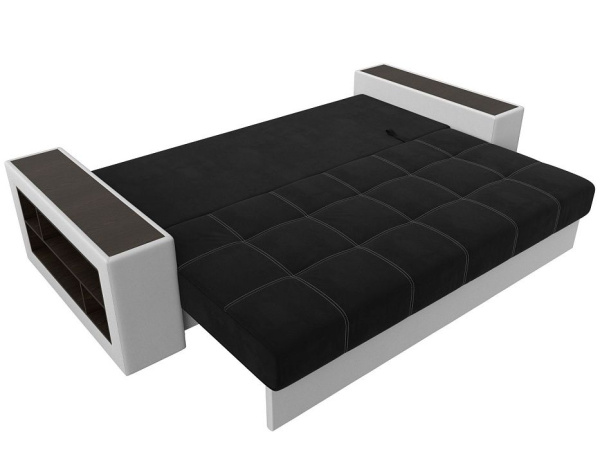 Диван прямой Дубай полки слева Микровельвет\Экокожа