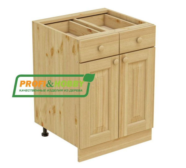 Тумба с 2-мя ящиками 600*720 (Цвет без покрытия)